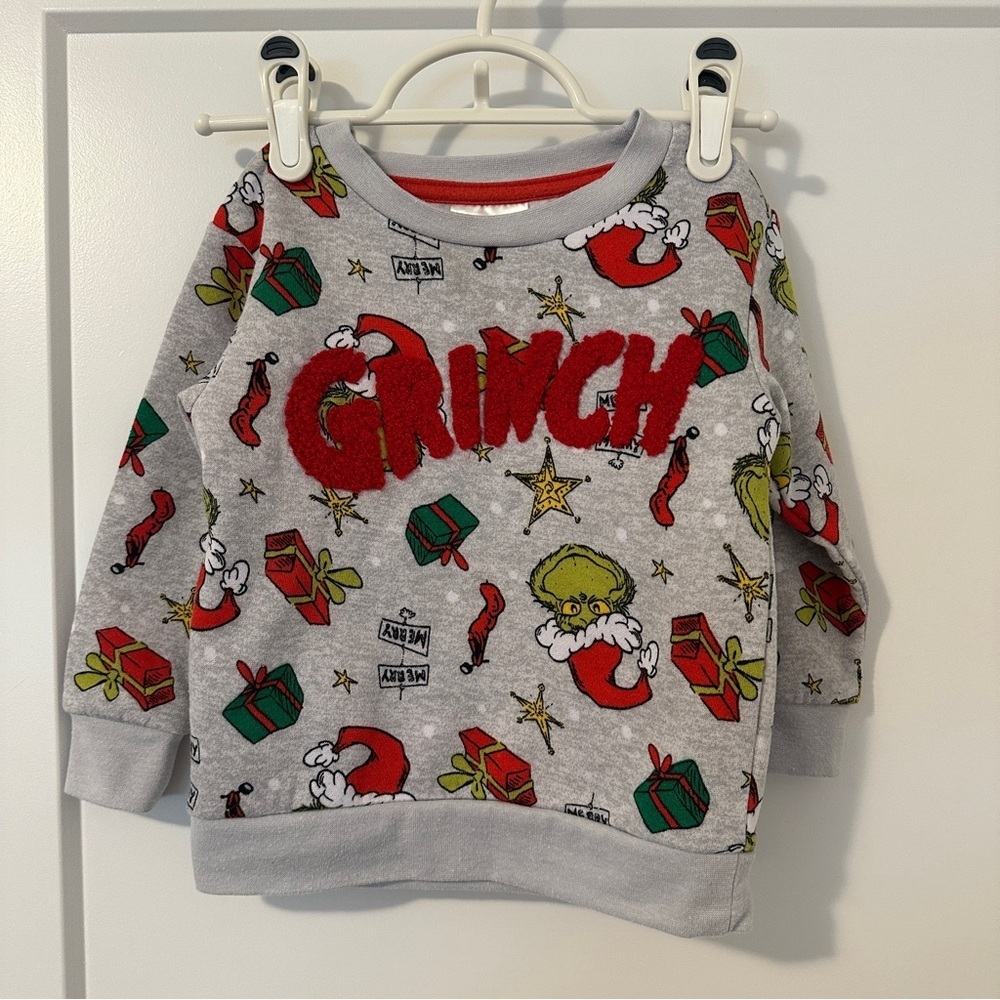 The Grinch Grey Festive Pullover Crewneck Size 2T Toddler